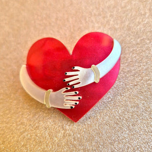 Heart Hug Brooch by Little Moose