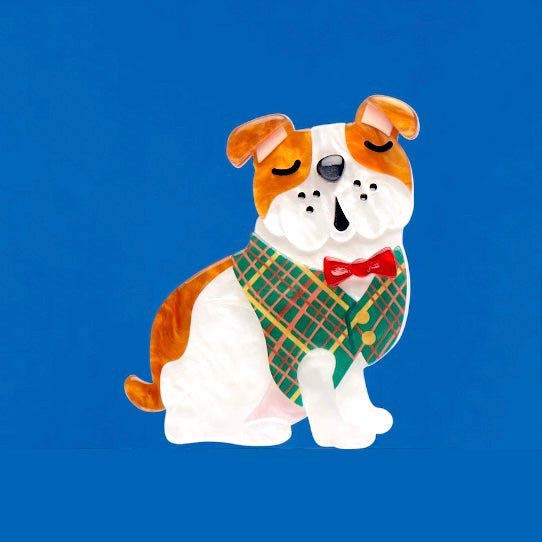 Barney the British Bulldog Brooch by Erstwilder