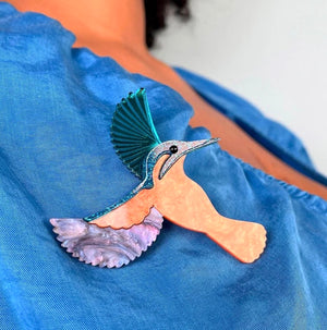 Diving Kingfisher Brooch by Tatty Devine