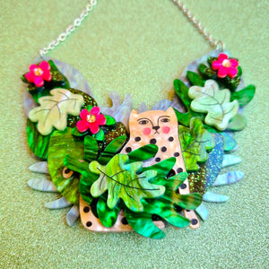 Doodle Leopard Statement Necklace by Little Moose