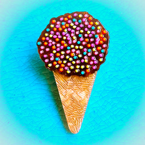 Ice Cream Cake Cone Brooch, Erstwilder / Katherine Sabbath