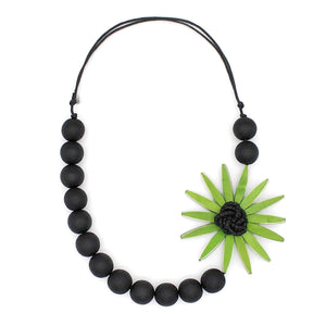 Chunky Green Flower Statement Necklace by Sylca Designs