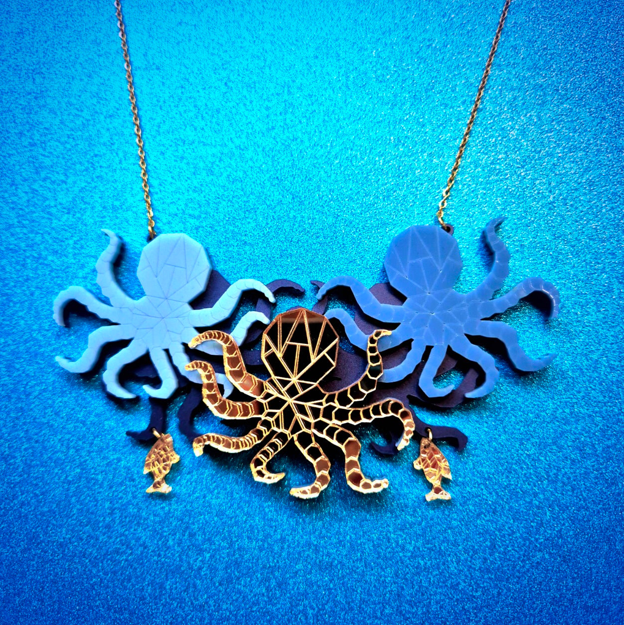 Octopus Necklace (Blue) by Little Geraldine