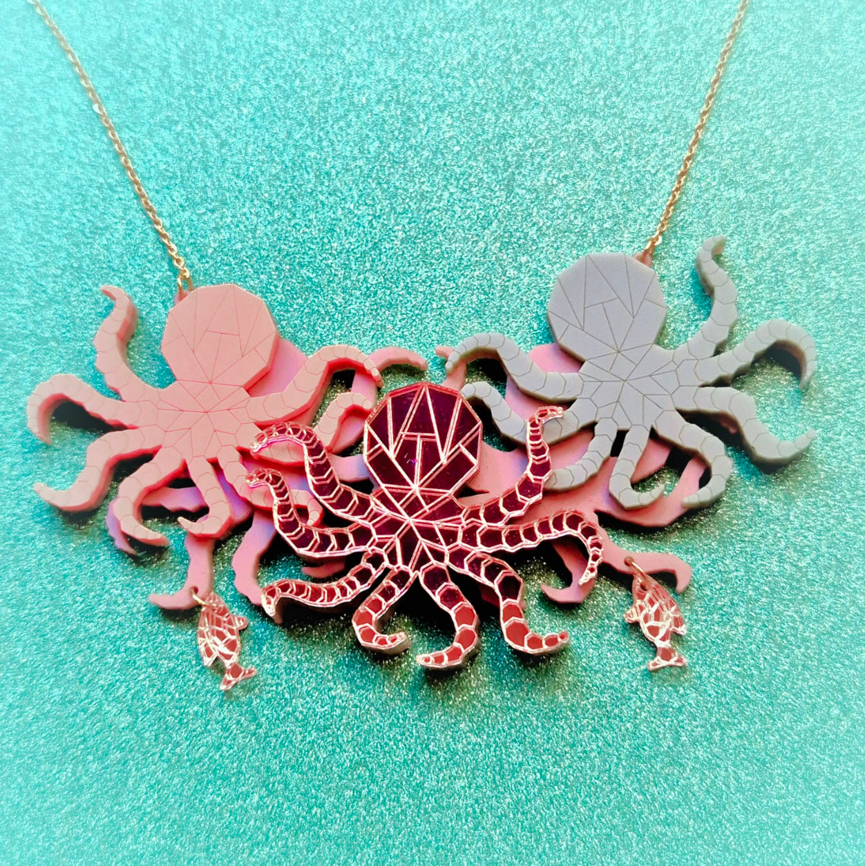 Octopus Necklace (Pink)  by Little Geraldine