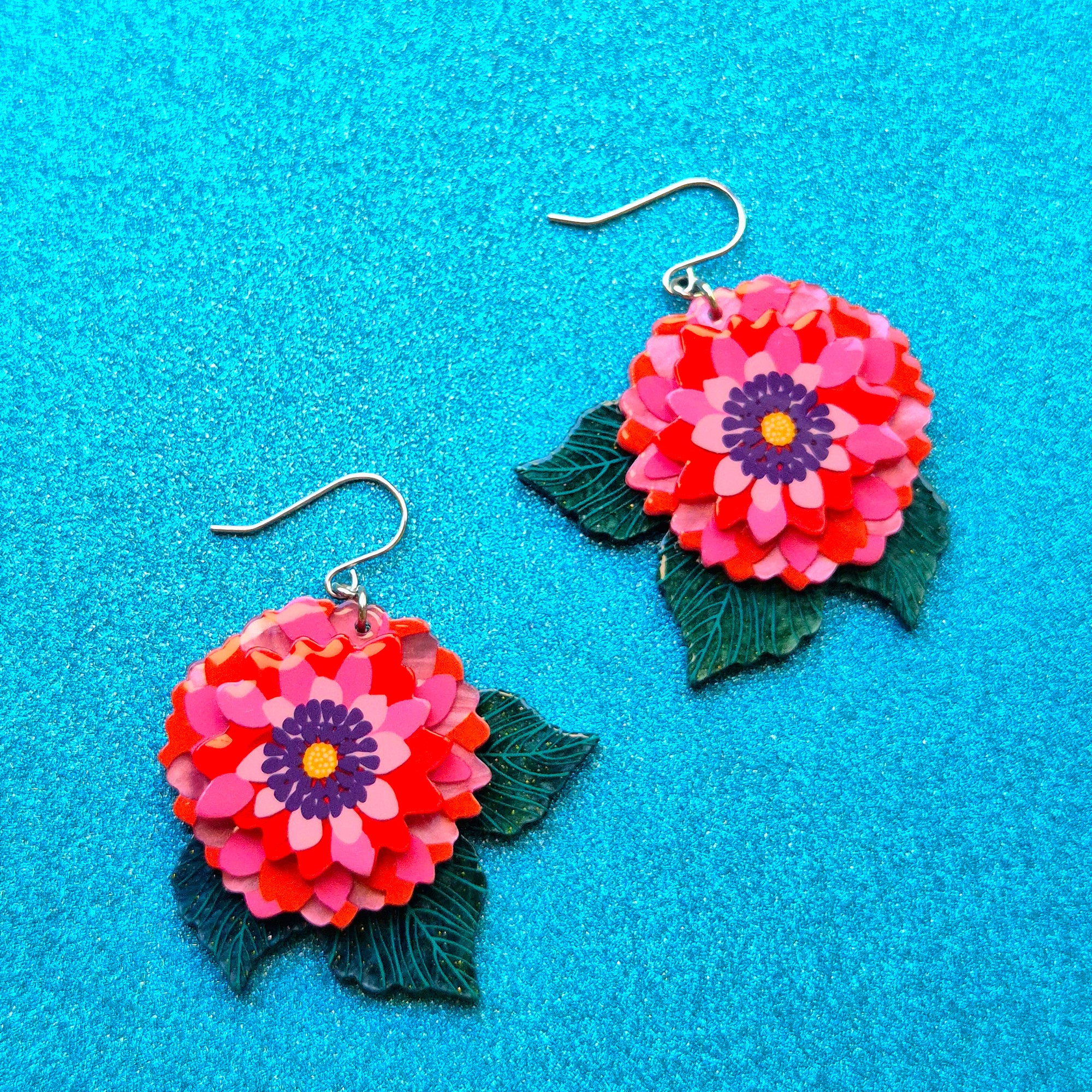 Dazzling Dahlia Drop Earrings by Erstwilder