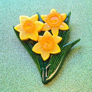 Delightful Daffodils Brooch by Erstwilder