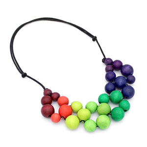 Multi Colour Ombre Beaded Necklace by Sylca Designs