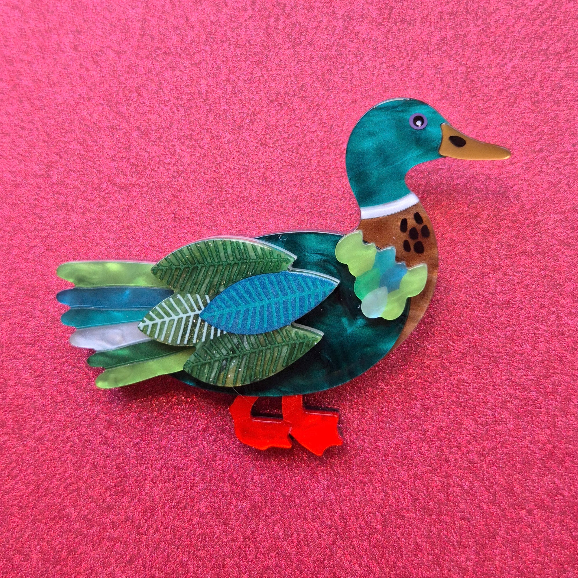 Mighty Mallard Brooch by Erstwilder