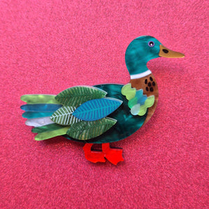 Mighty Mallard Brooch by Erstwilder