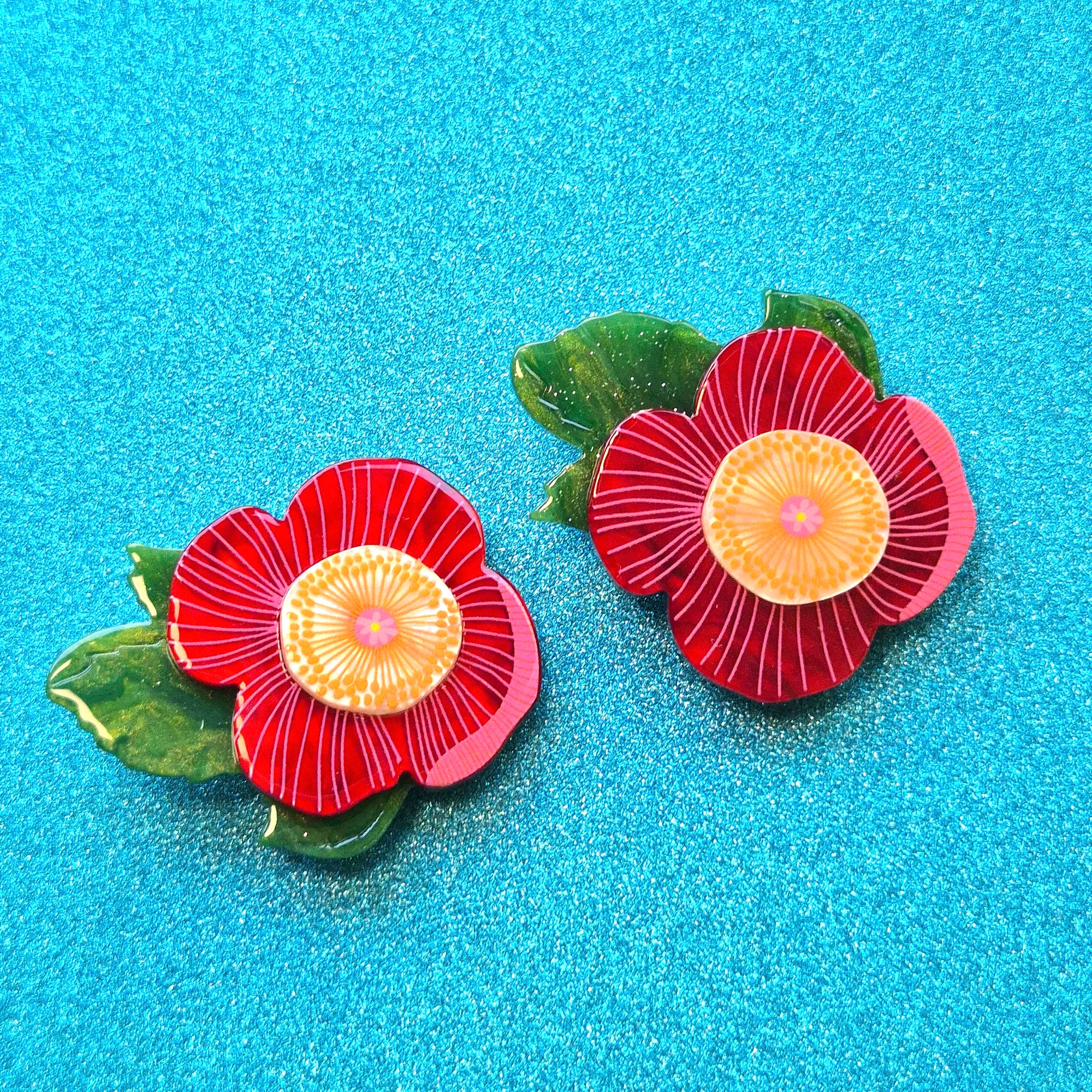 Pretty Poppies Hair Clips Set - 2 piece by Erstwilder