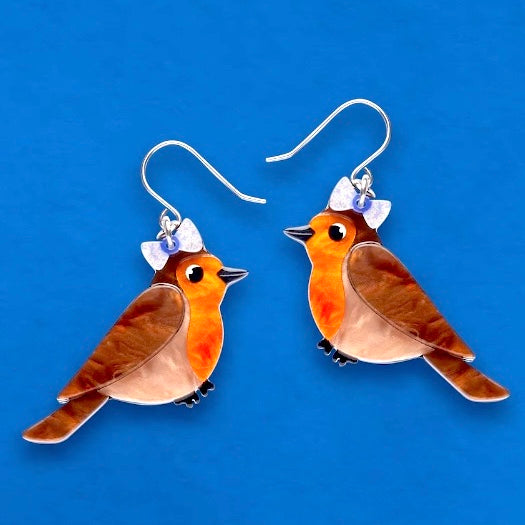 Rosie the Robin Drop Earrings by Erstwilder