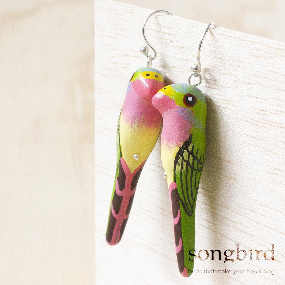 Parrot earrings dangles | Ranisfairyartnprints