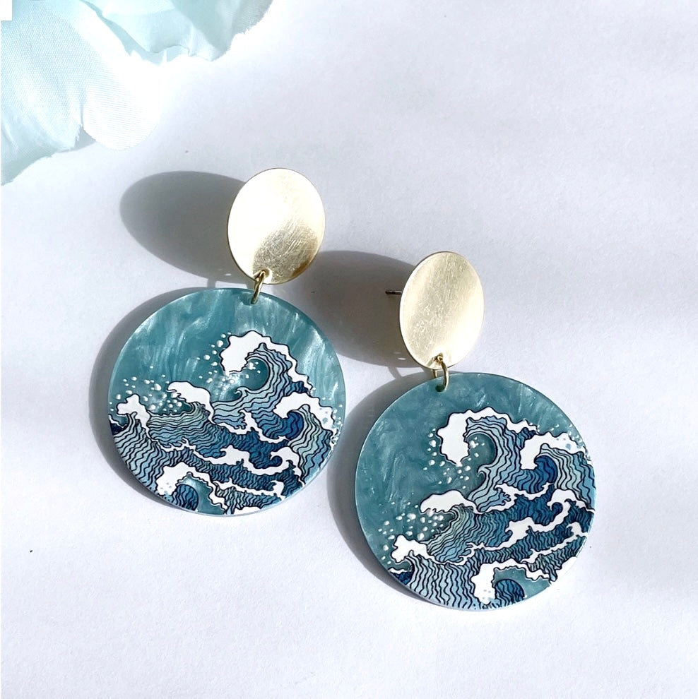 Ocean Wave Earrings by Pearl and Ivy